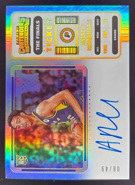 2022-23 Panini Contenders The Finals Ticket #119 Andrew Nembhard RC Auto /49