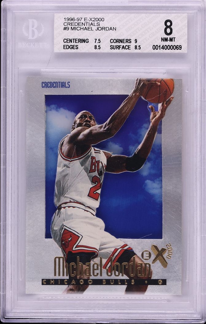 1996 Skybox E-X2000 Credentials Michael Jordan /499 #9 BGS 8 NM-MT