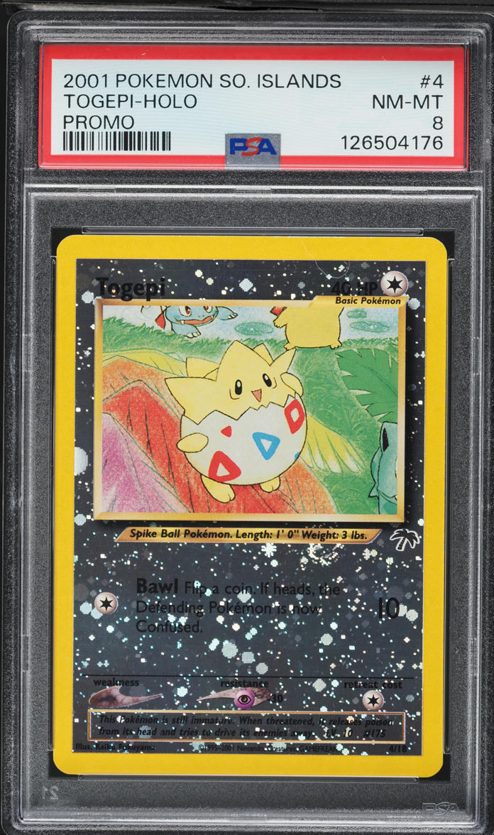 2001 Pokemon Southern Islands Promo Holo Togepi #4 PSA 8 NM-MT