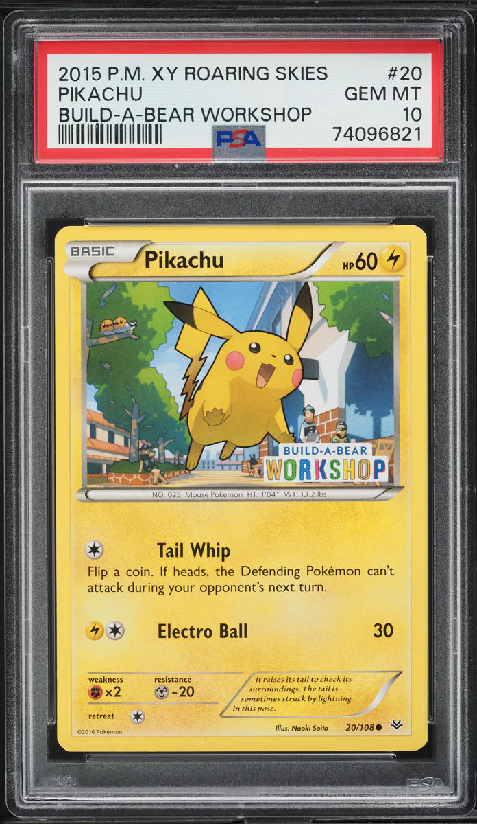 2015 Pokémon XY Roaring Skies #20 Pikachu Build-A-Bear Workshop — front