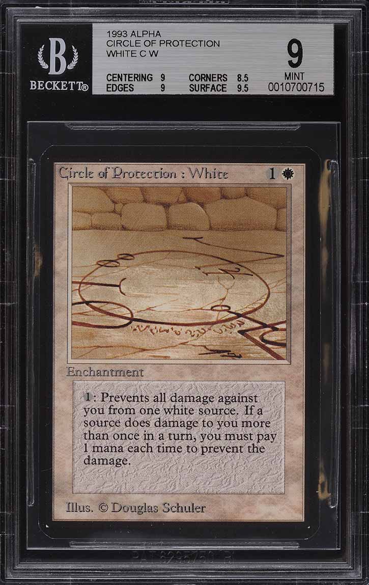 1993 Magic The Gathering MTG Alpha Circle Of Protection White C W BGS 9 MINT