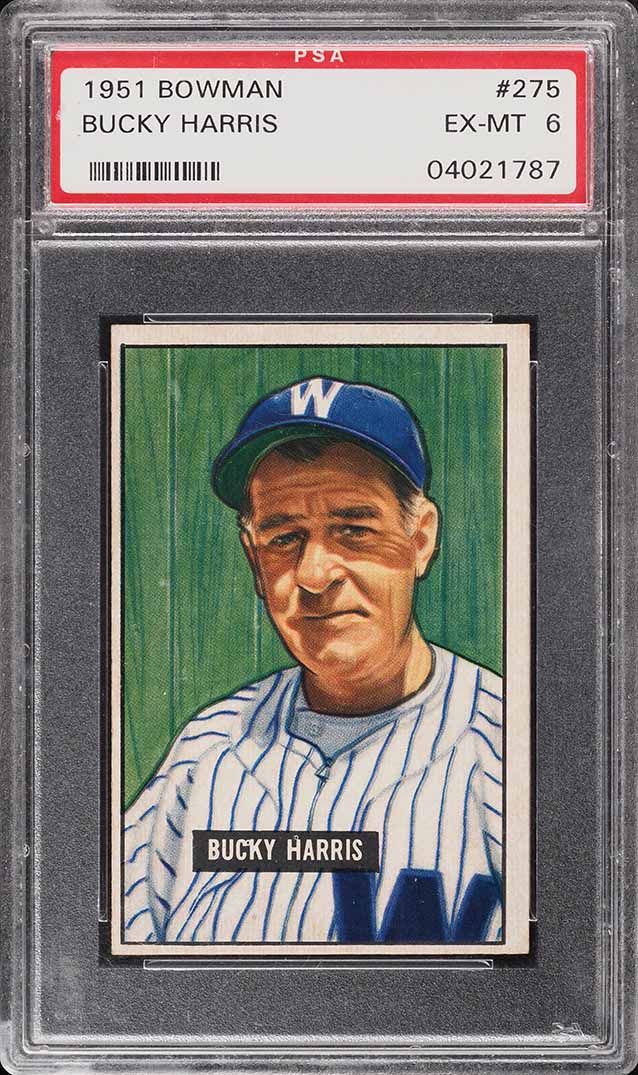 1951 Bowman Bucky Harris #275 PSA 6 EXMT