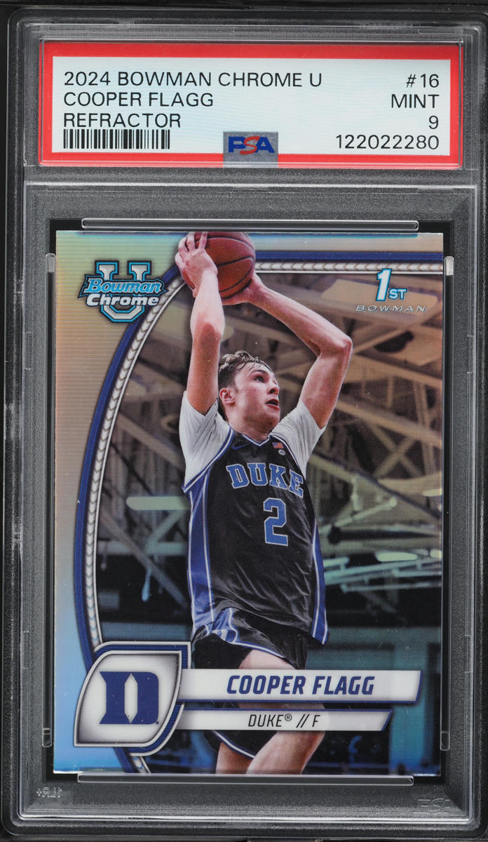 2024 Bowman Chrome University Refractor Cooper Flagg ROOKIE #16 PSA 9 MINT