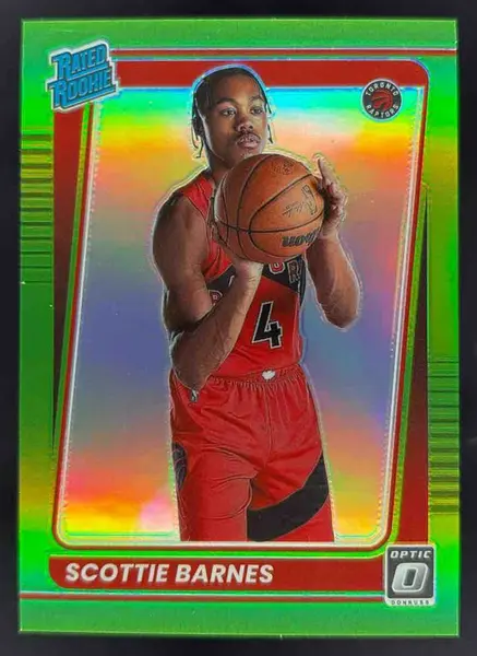 2021-22 Panini Donruss Optic Lime Green Prizm #186 Scottie Barnes RC /149