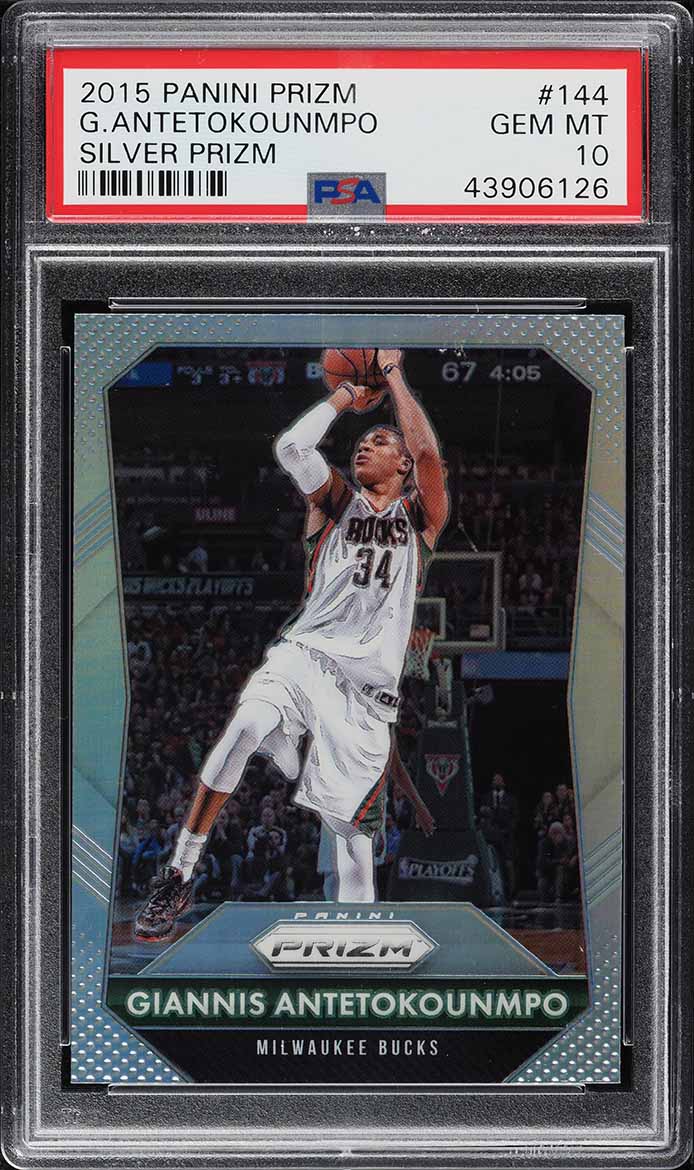2015 Panini Prizm Silver Prizms Giannis Antetokounmpo #144 PSA 10 GEM MINT