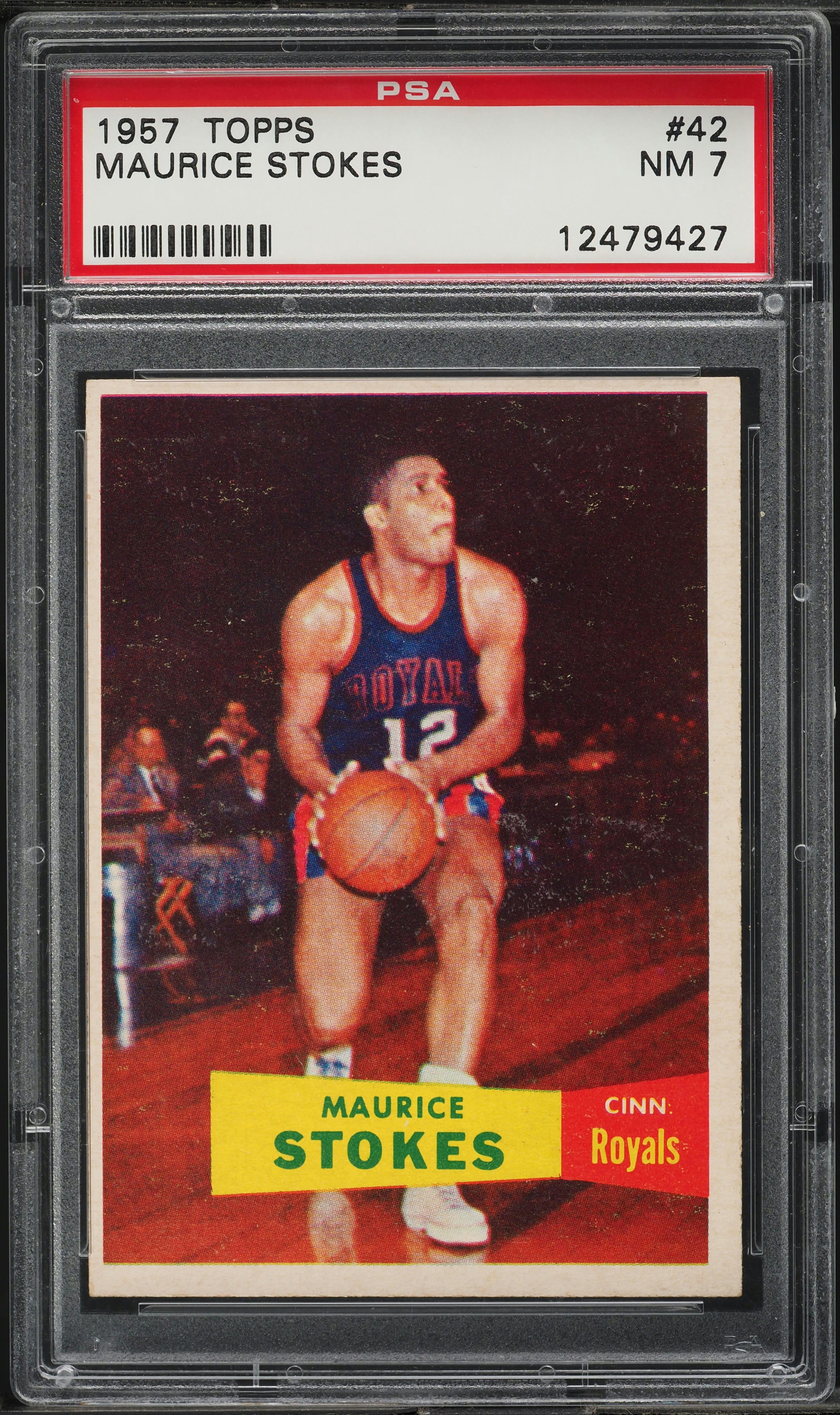 1957 Topps Basketball Maurice Stokes ROOKIE #42 PSA 7 NRMT