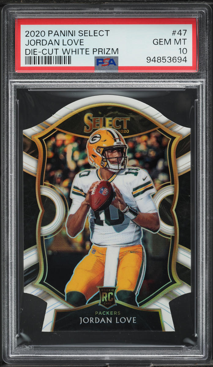 2020 Select Concourse White Prizm Die-Cut Jordan Love ROOKIE #47 PSA 10 GEM MINT