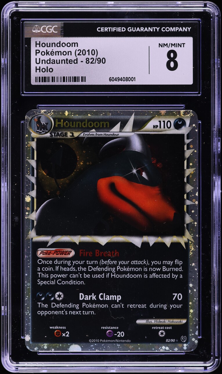 2010 Pokemon HeartGold & SoulSilver Undaunted Holo Houndoom #82 CGC 8 NM-MT