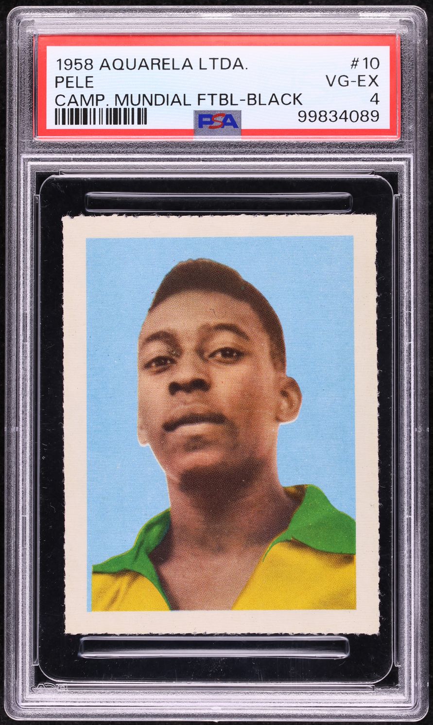 1958 Editora Aquarela Soccer Black Number Pele ROOKIE #10 PSA 4 VGEX