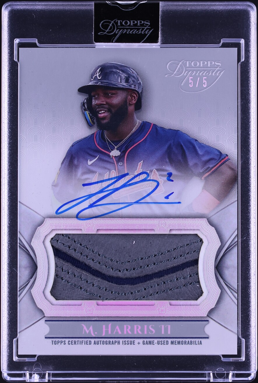2024 Topps Dynasty Batting Glove Silver Michael Harris II PATCH AUTO 5/5 #ABG-MH