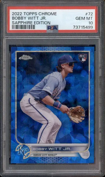 2022 Topps Chrome Sapphire Chrome #72 Bobby Witt Jr. RC PSA 10