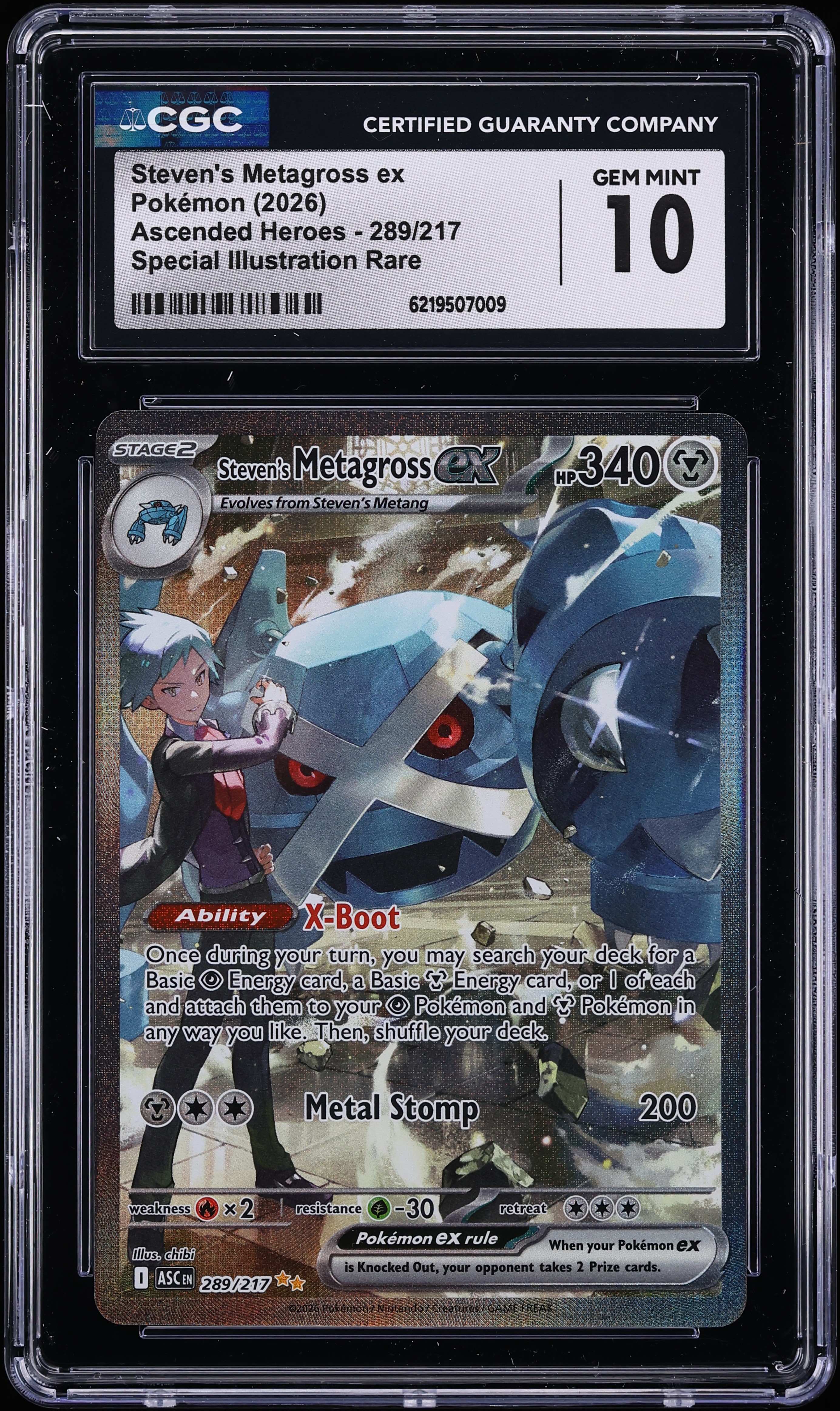 2026 Pokemon Mega Evolution Ascended Heroes SIR Steven's Metagross EX #289 CGC 10 GEM MINT