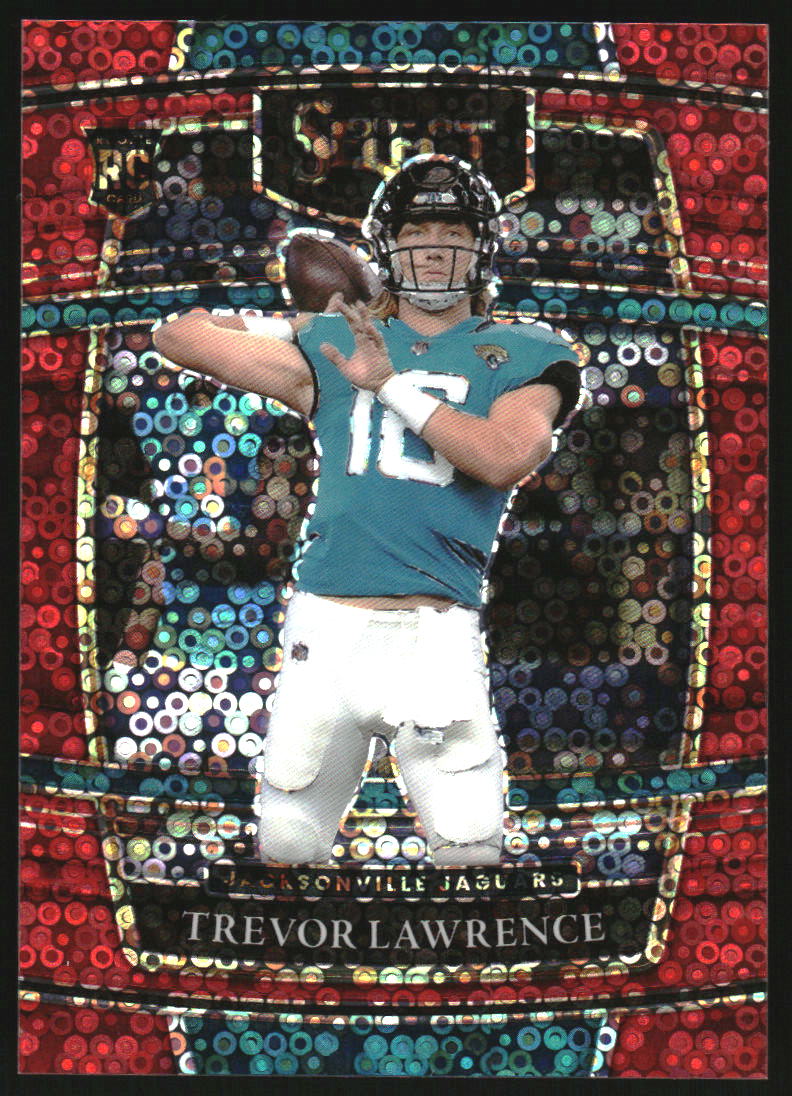 2021 Select Prizm Red Disco #43 Trevor Lawrence RC Rookie /49