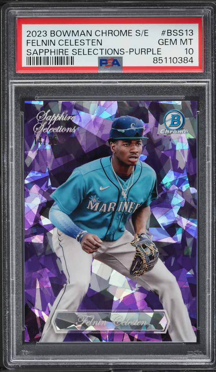 2023 Bowman Chrome Sapphire Selections Purple Felnin Celesten /25 PSA 10 GEM