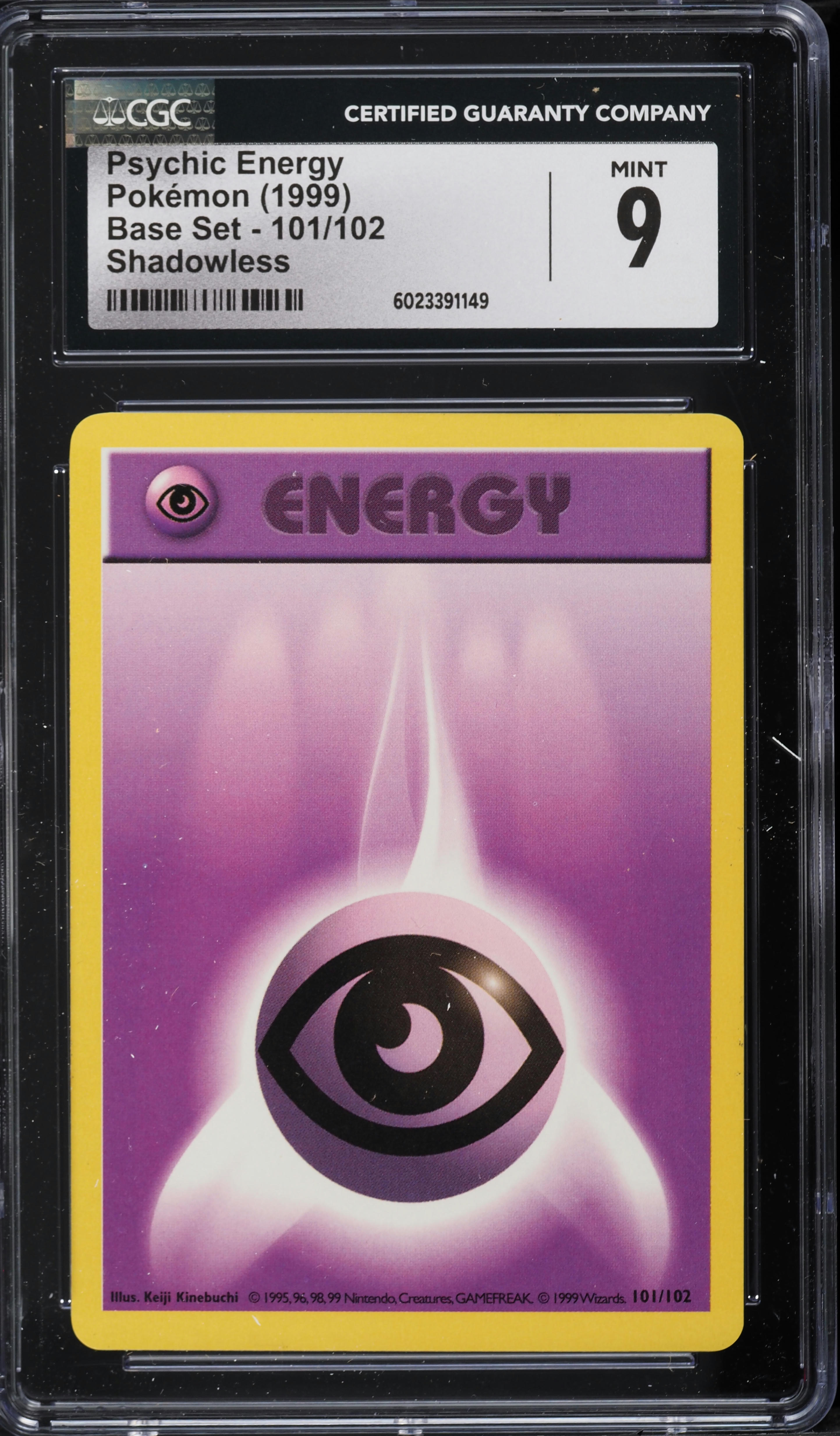 1999 Pokemon Base Set Shadowless Psychic Energy #101 CGC 9 MINT