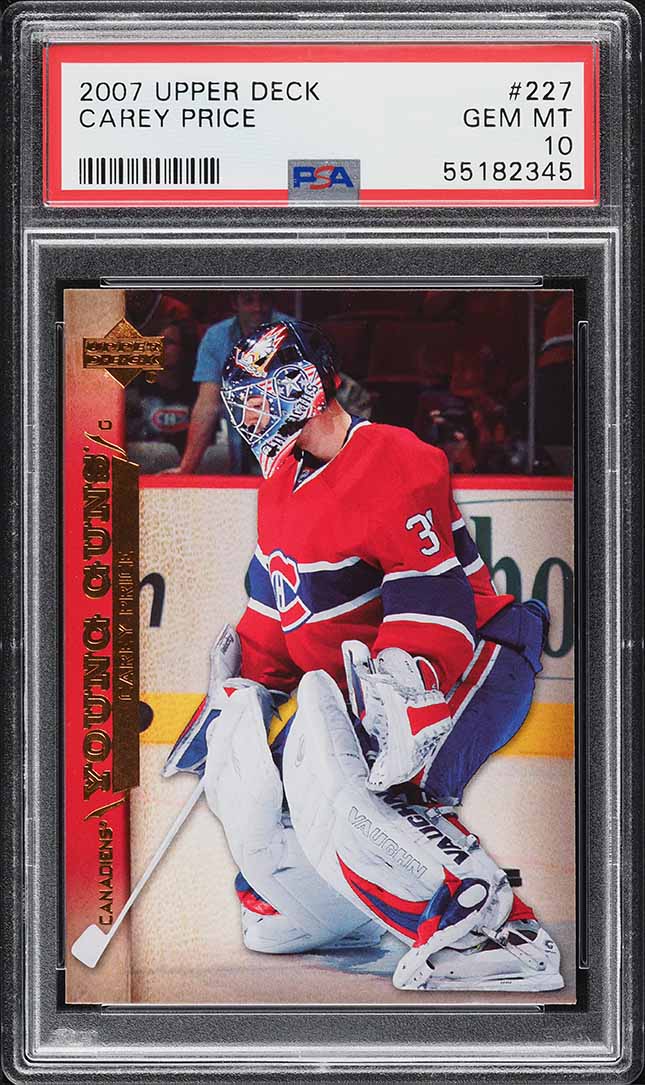 2007 Upper Deck Young Guns Carey Price ROOKIE #227 PSA 10 GEM MINT