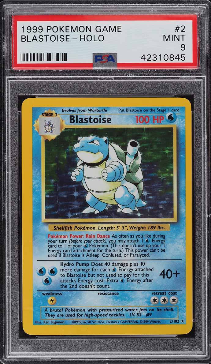 1999 Pokemon Base Set Holo Blastoise #2 PSA 9 MINT