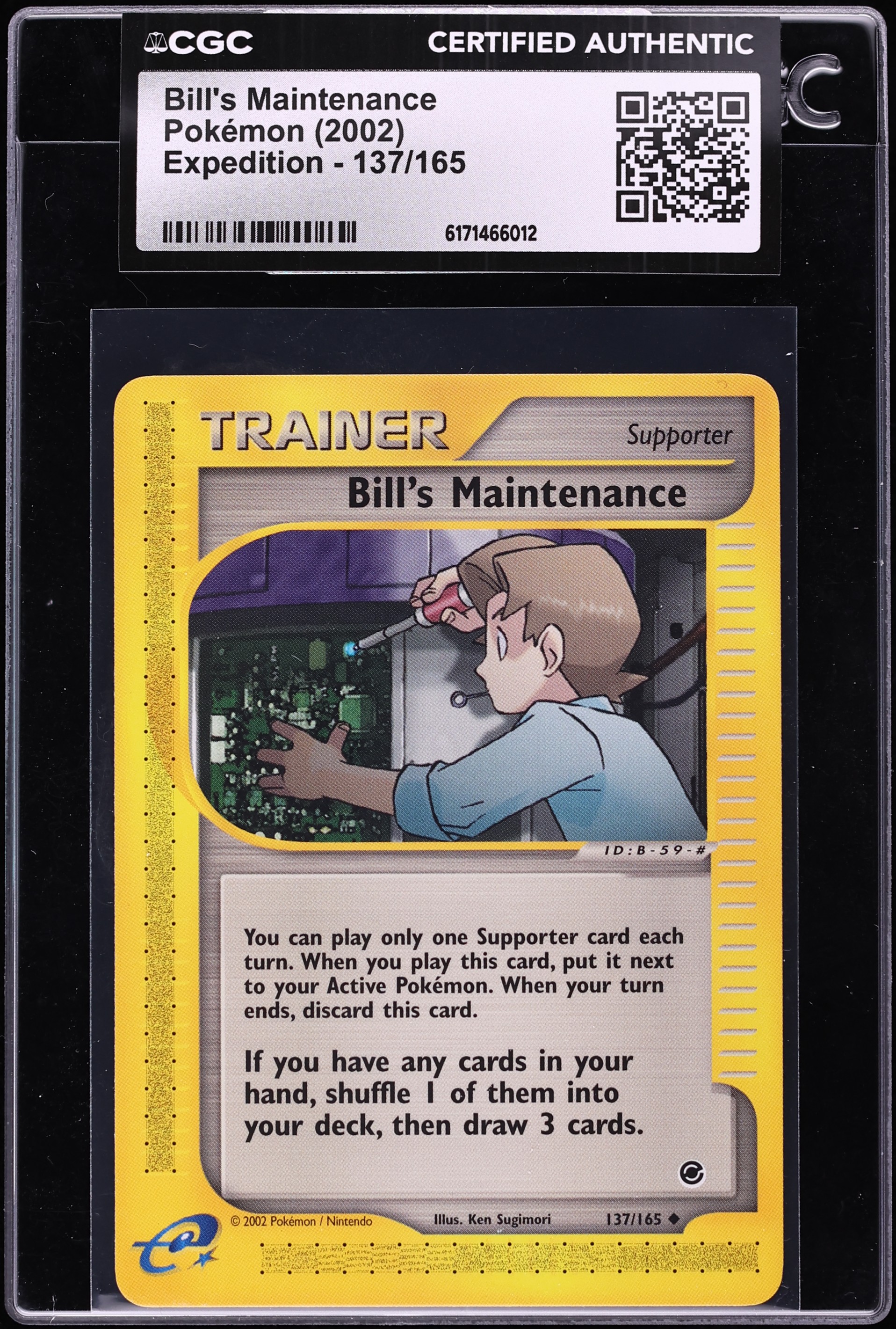 2002 Pokemon Expedition Bill's Maintenance #137 CGC AUTH