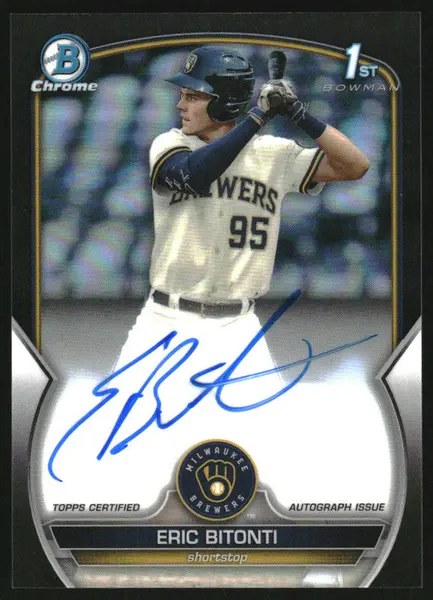 2023 Bowman Draft Chrome Black Refractor #CDA-EB Eric Bitonti RC Auto /75