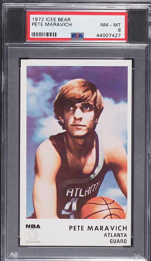 1972 Icee Bear Basketball Pete Maravich PSA 8 NM-MT
