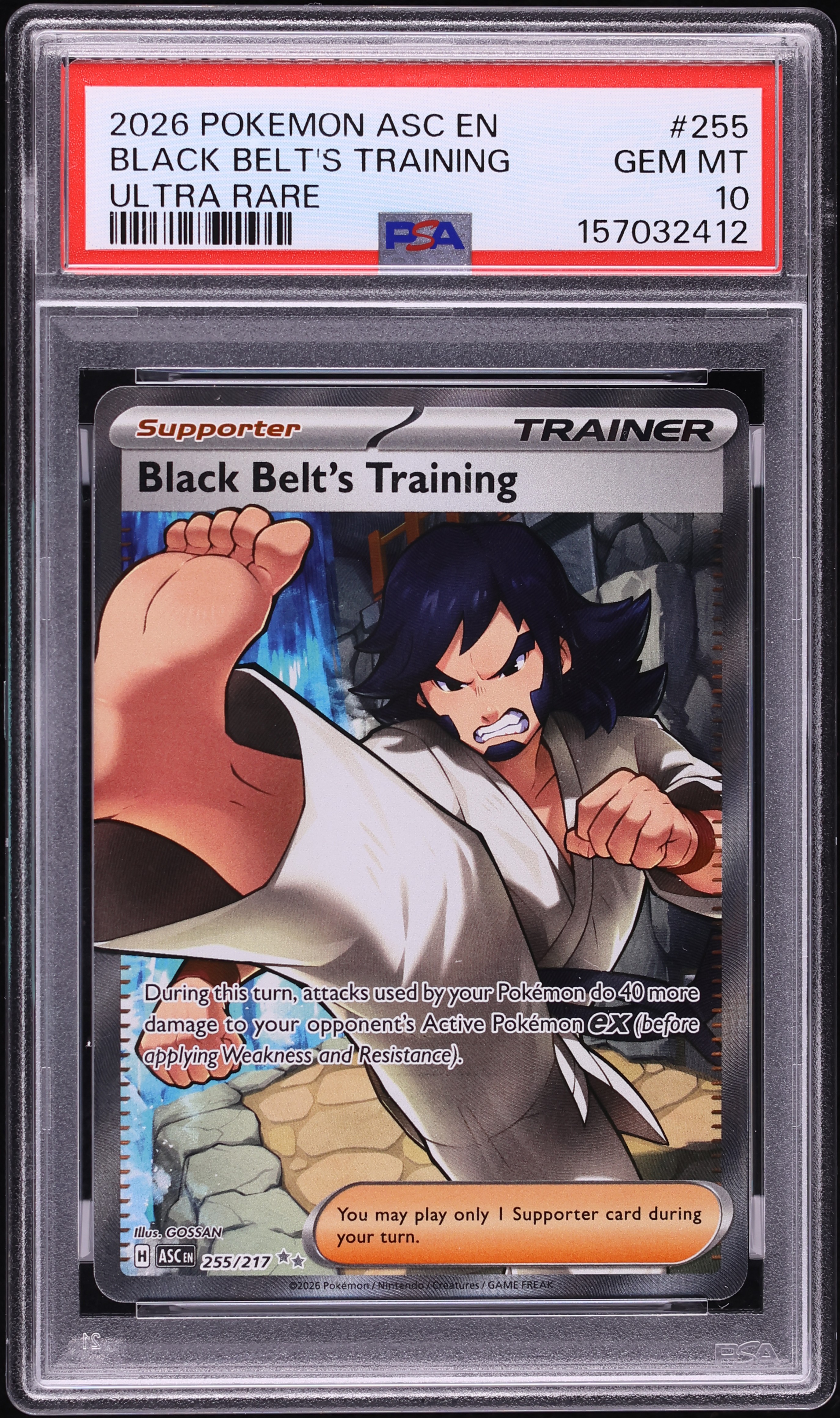 2026 Pokemon Mega Evolution Ascended Heroes Full Art Black Belt's Training #255 PSA 10 GEM MINT
