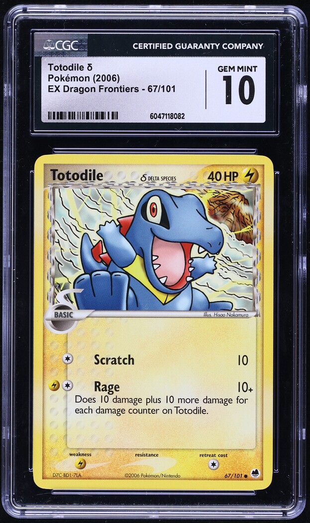 2006 Pokemon EX Dragon Frontiers Totodile #67 CGC 10 GEM MINT