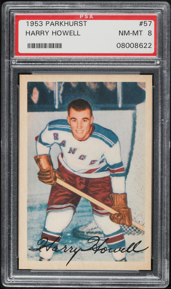 1953 Parkhurst Harry Howell ROOKIE #57 PSA 8 NM-MT