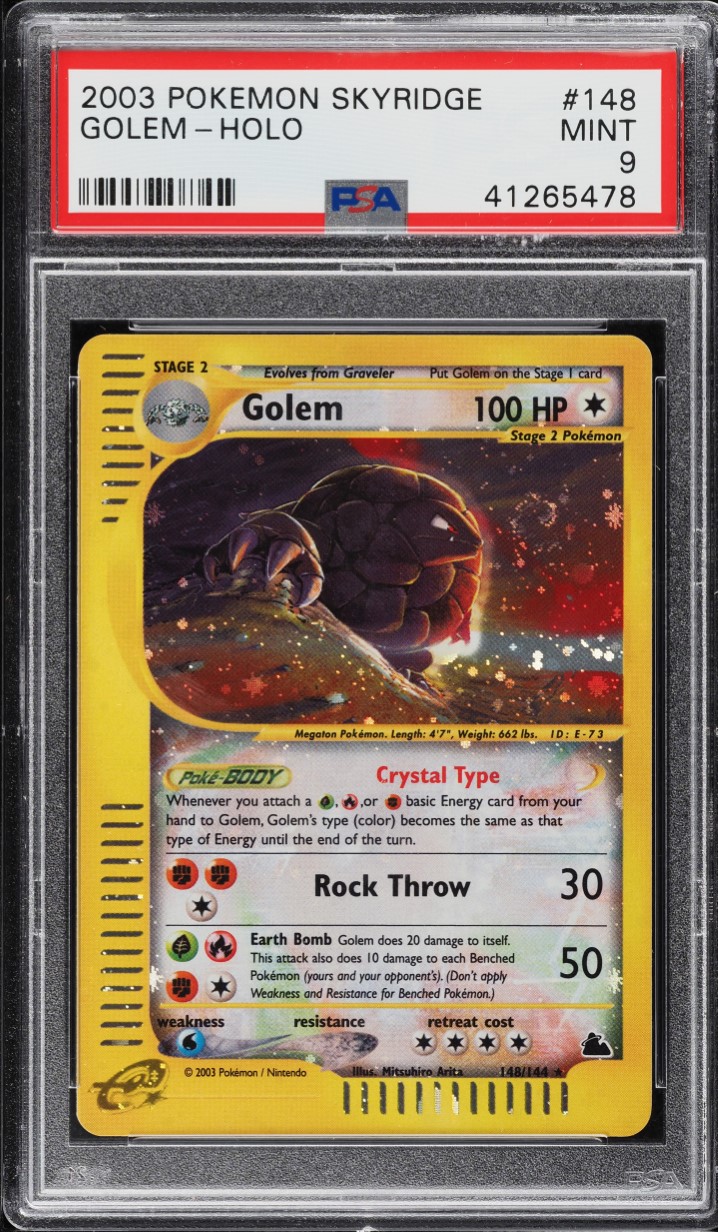 2003 Pokemon Skyridge Holo Crystal Golem #148 PSA 9 MINT