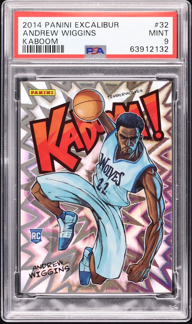 2014 Panini Excalibur Kaboom! Andrew Wiggins ROOKIE #32 PSA 9 MINT