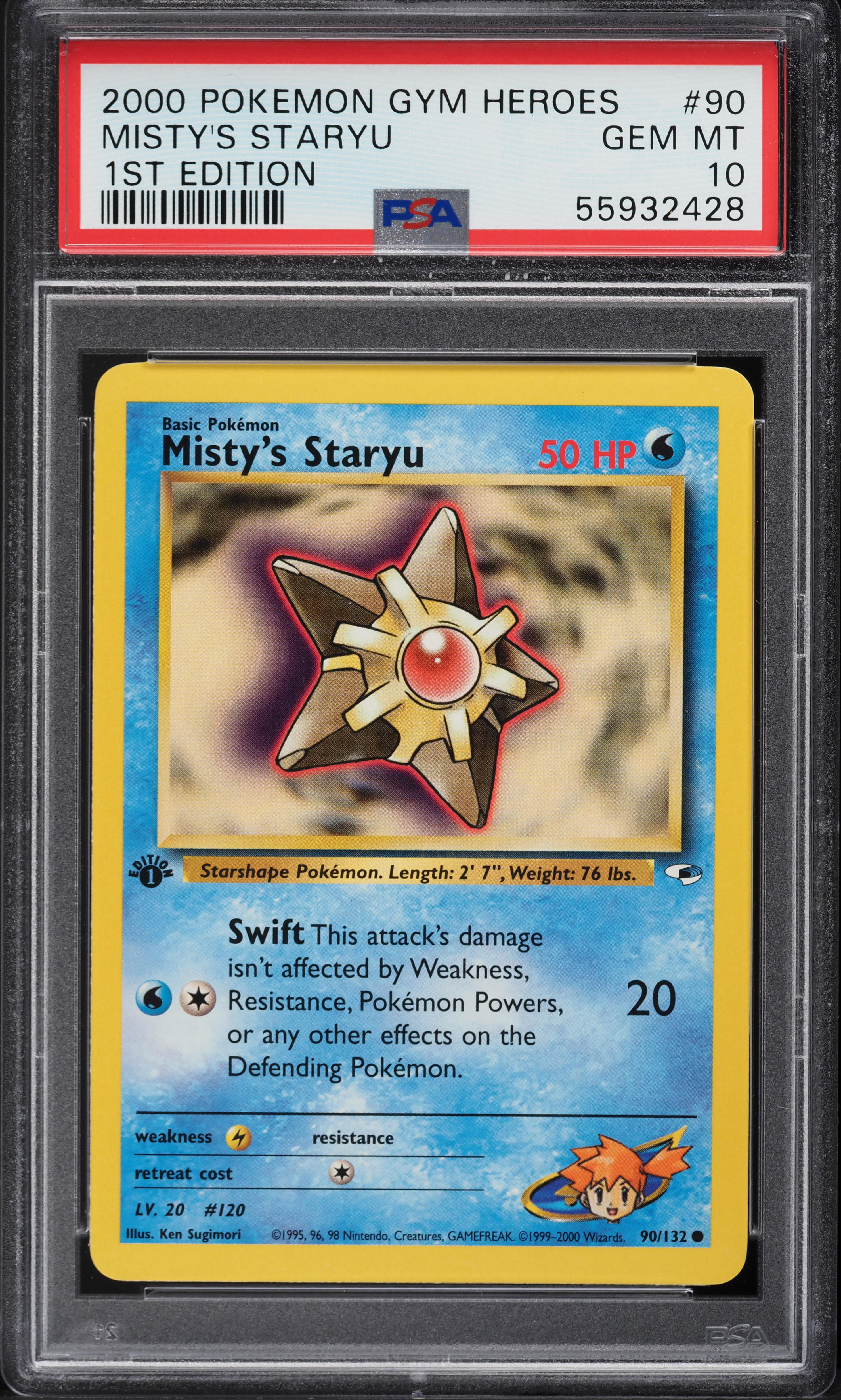 2000 Pokemon Gym Heroes 1st Edition Misty's Staryu #90 PSA 10 GEM MINT