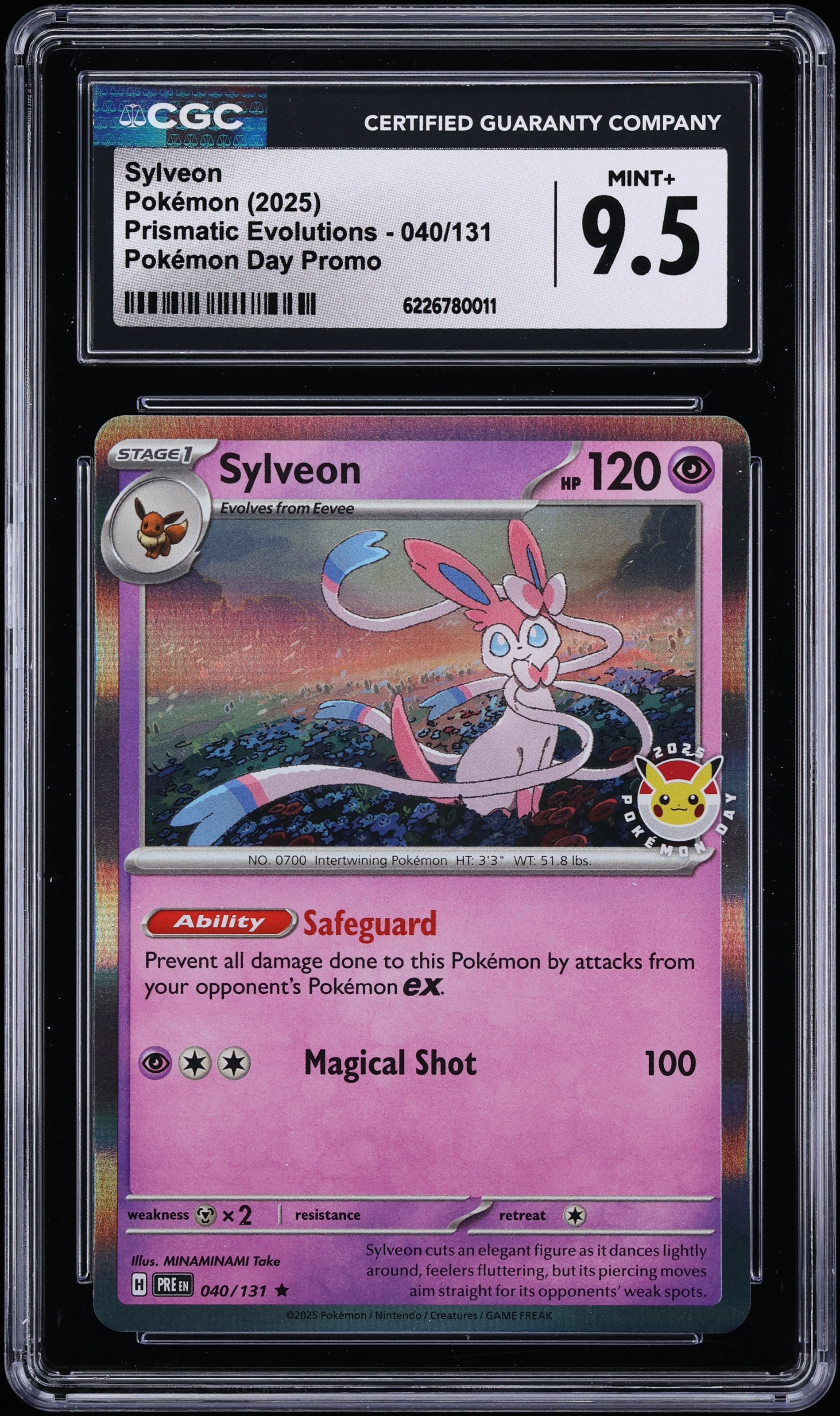 2025 Pokemon Scarlet & Violet Prismatic Evolutions Day Promo Sylveon #40 CGC 9.5 MINT+