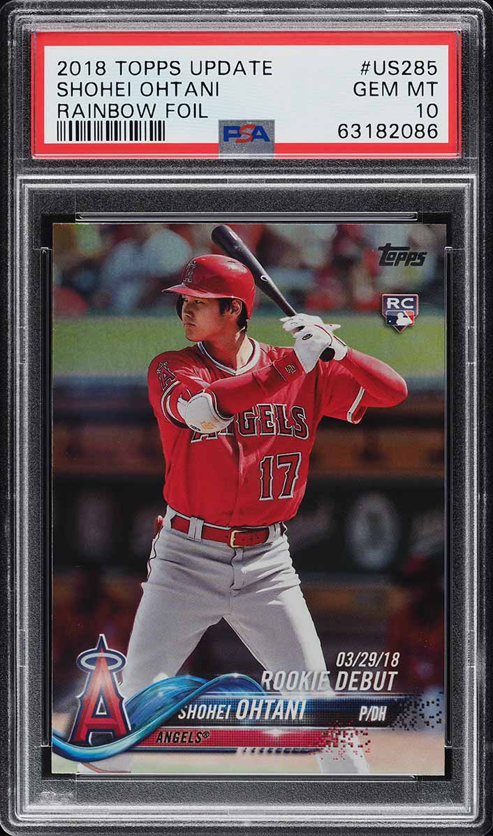 2018 Topps Update Rainbow Foil Shohei Ohtani ROOKIE #US285 PSA 10 GEM MINT