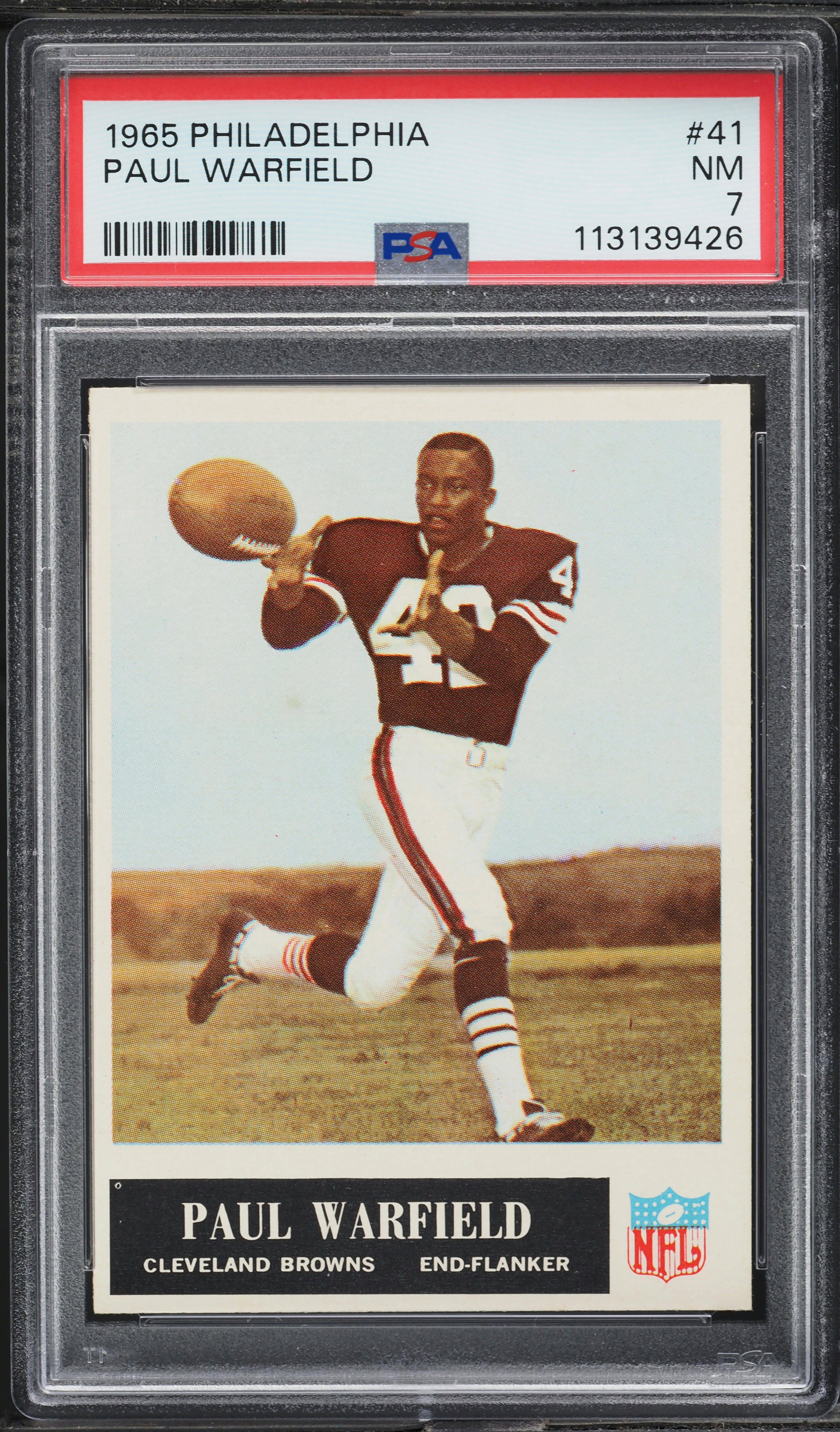 1965 Philadelphia Paul Warfield ROOKIE #41 PSA 7 NRMT