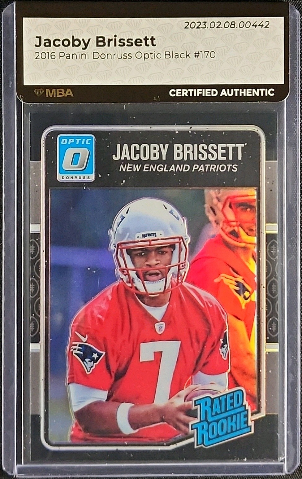 2016 Donruss Optic Black Jacoby Brissett ROOKIE /25 #170 MBA AUTH