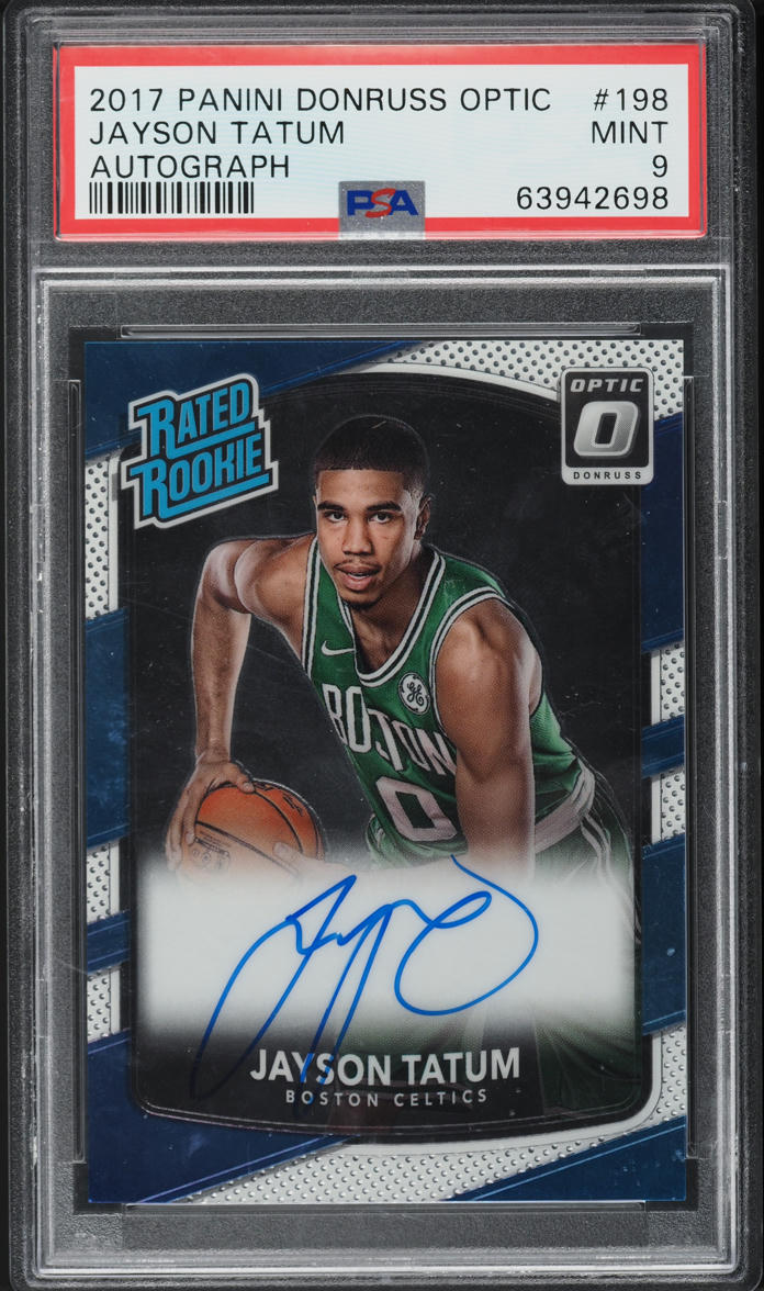 2017 Donruss Optic Jayson Tatum ROOKIE AUTO #198 PSA 9 MINT