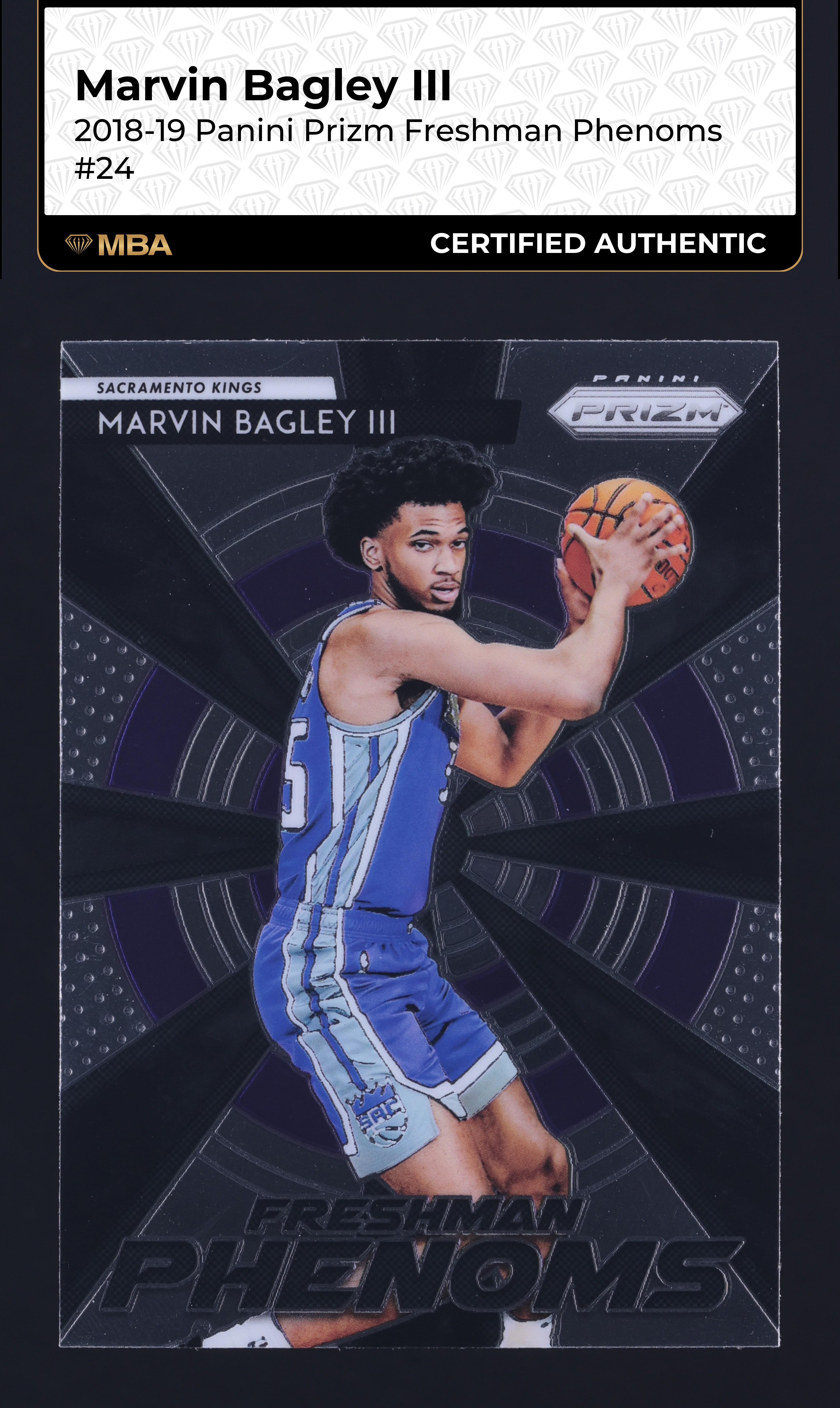 2018 Panini Prizm Freshman Phenoms Marvin Bagley III ROOKIE #24 MBA AUTH