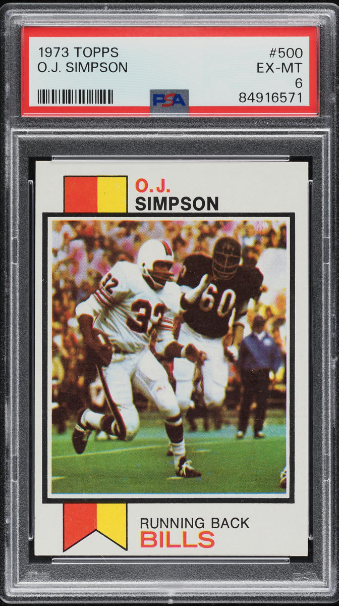 1973 Topps Football O.J. Simpson #500 PSA 6 EXMT