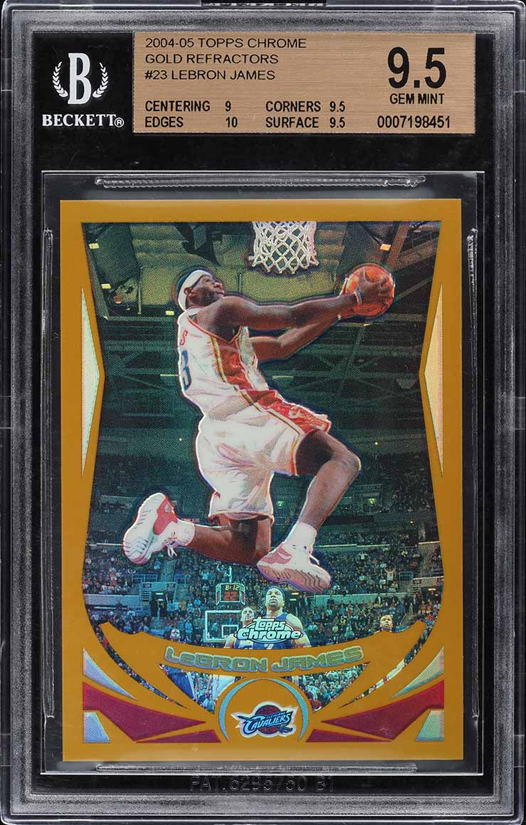 2004 Topps Chrome Gold Refractor LeBron James /99 #23 BGS 9.5 GEM MINT