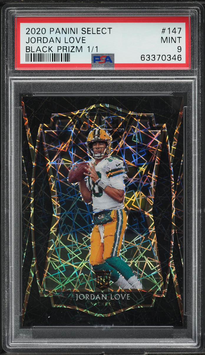 2020 Select Premier Level Black Prizm Jordan Love ROOKIE 1/1 #147 PSA 9 MINT