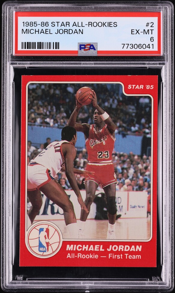 1985 Star All-Rookie Team Michael Jordan ROOKIE #2 PSA 6 EXMT