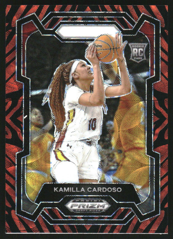 2024-25 Panini Prizm Draft Picks Prizms Tiger Stripe #59 Kamilla Cardoso RC