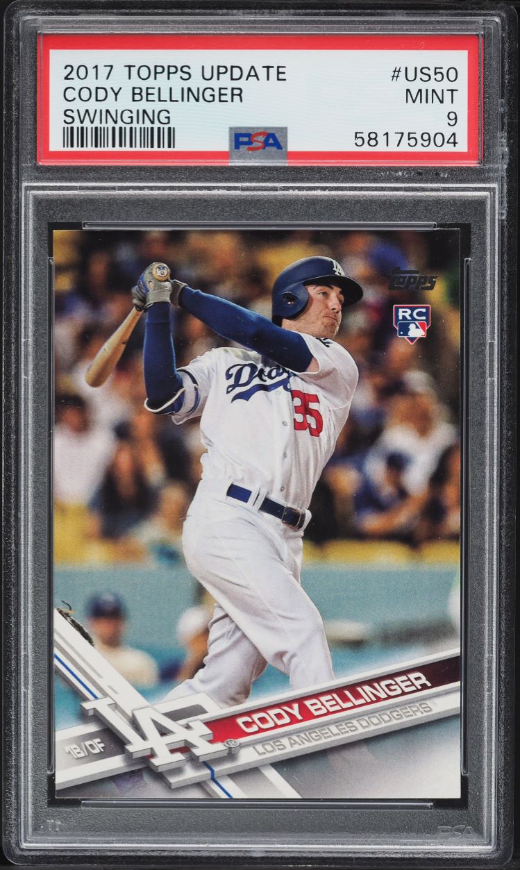 2017 Topps Update Swinging Cody Bellinger ROOKIE #US50 PSA 9 MINT