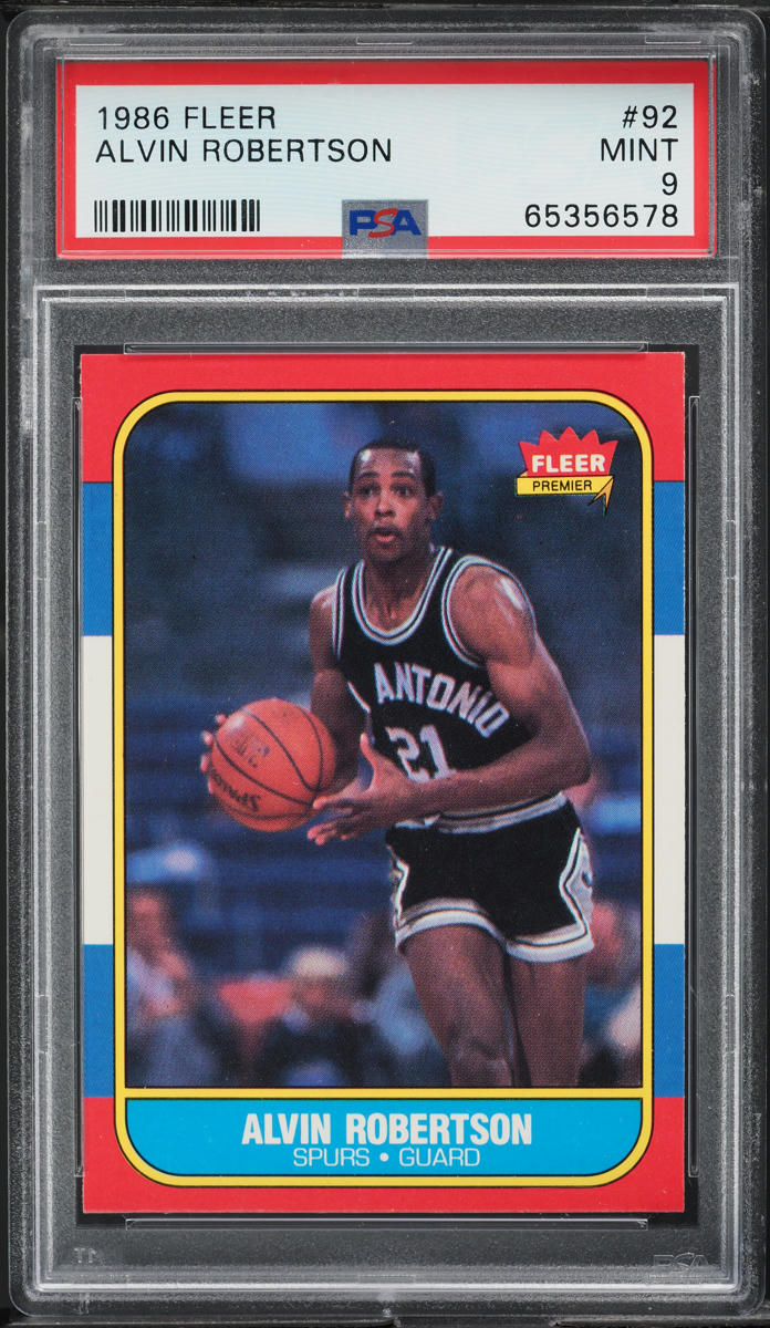 1986 Fleer Basketball Alvin Robertson #92 PSA 9 MINT