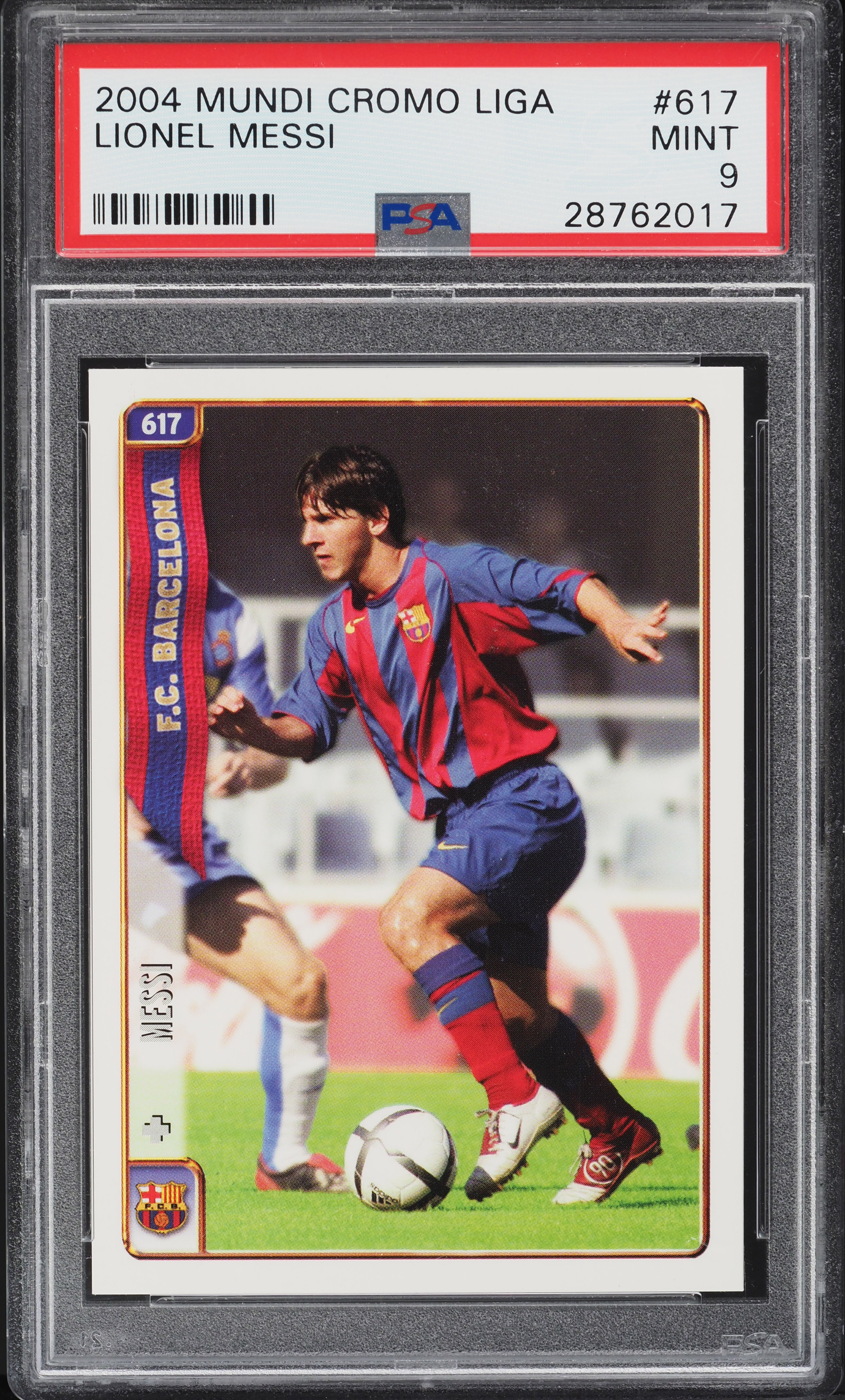 2004 Mundi Cromo Liga Lionel Messi ROOKIE #617 PSA 9 MINT