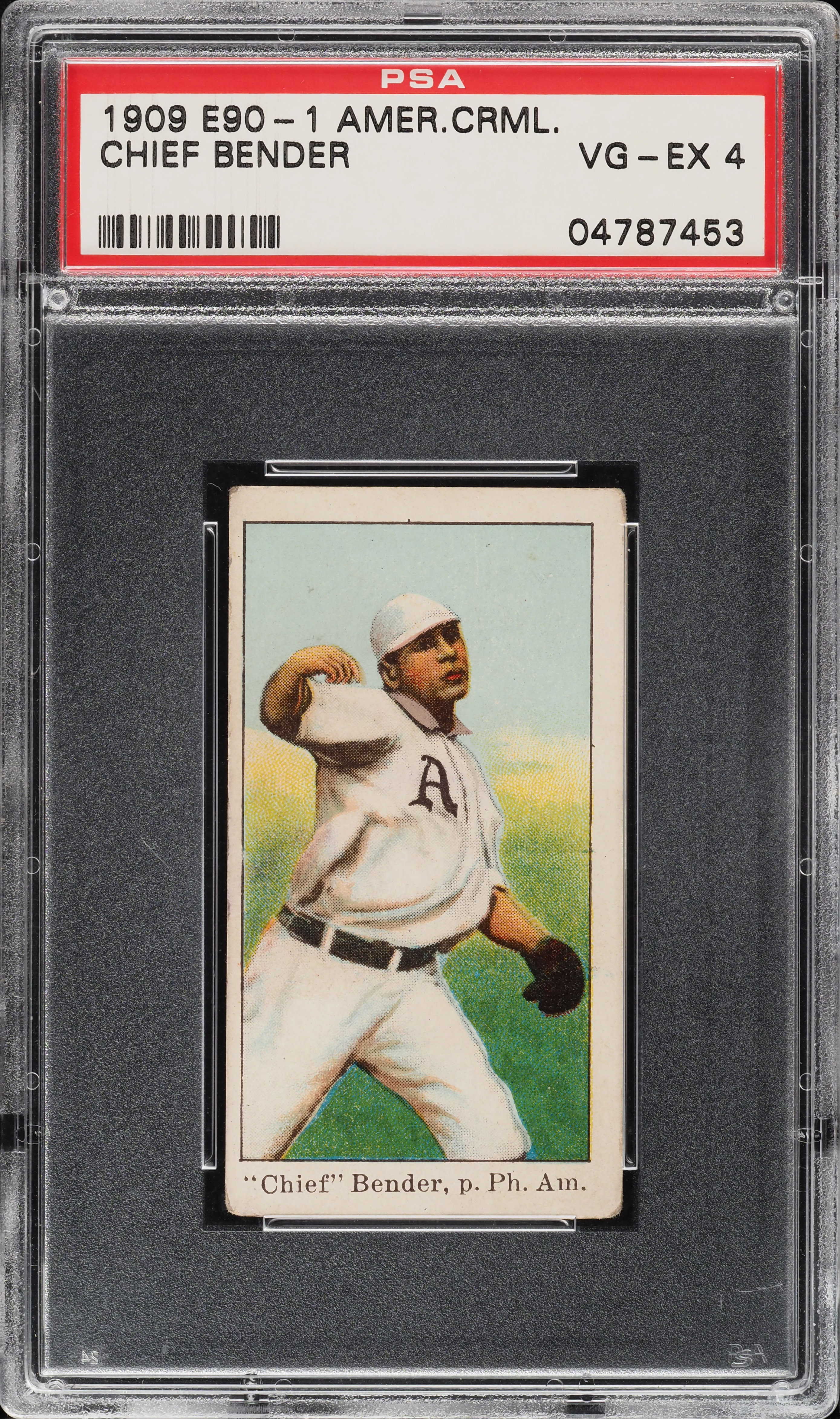 1909 E90-1 American Caramel Chief Bender PSA 4 VGEX