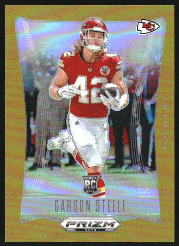 2024 Panini Prizm Deca Gold Prizm #159 Carson Steele RC /10