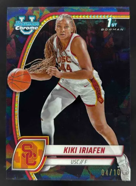 2024-25 Bowman University Chrome Sapphire Black Refractor #47 Kiki Iriafen /10