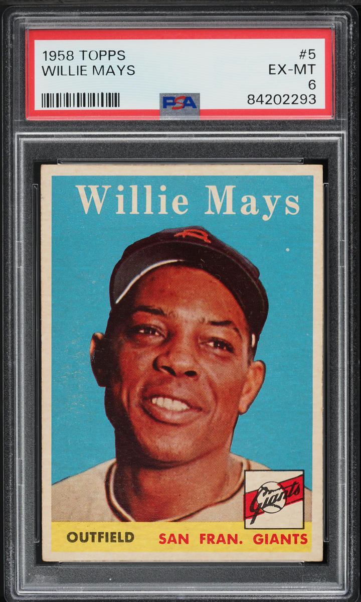 1958 Topps Willie Mays 5 PSA 6 EXMT (PWCCA) Weekly Sunday Auction