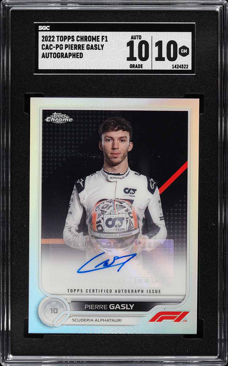 2022 Topps Chrome Formula 1 F1 Pierre Gasly AUTO #CAC-PG SGC 10 GEM MINT