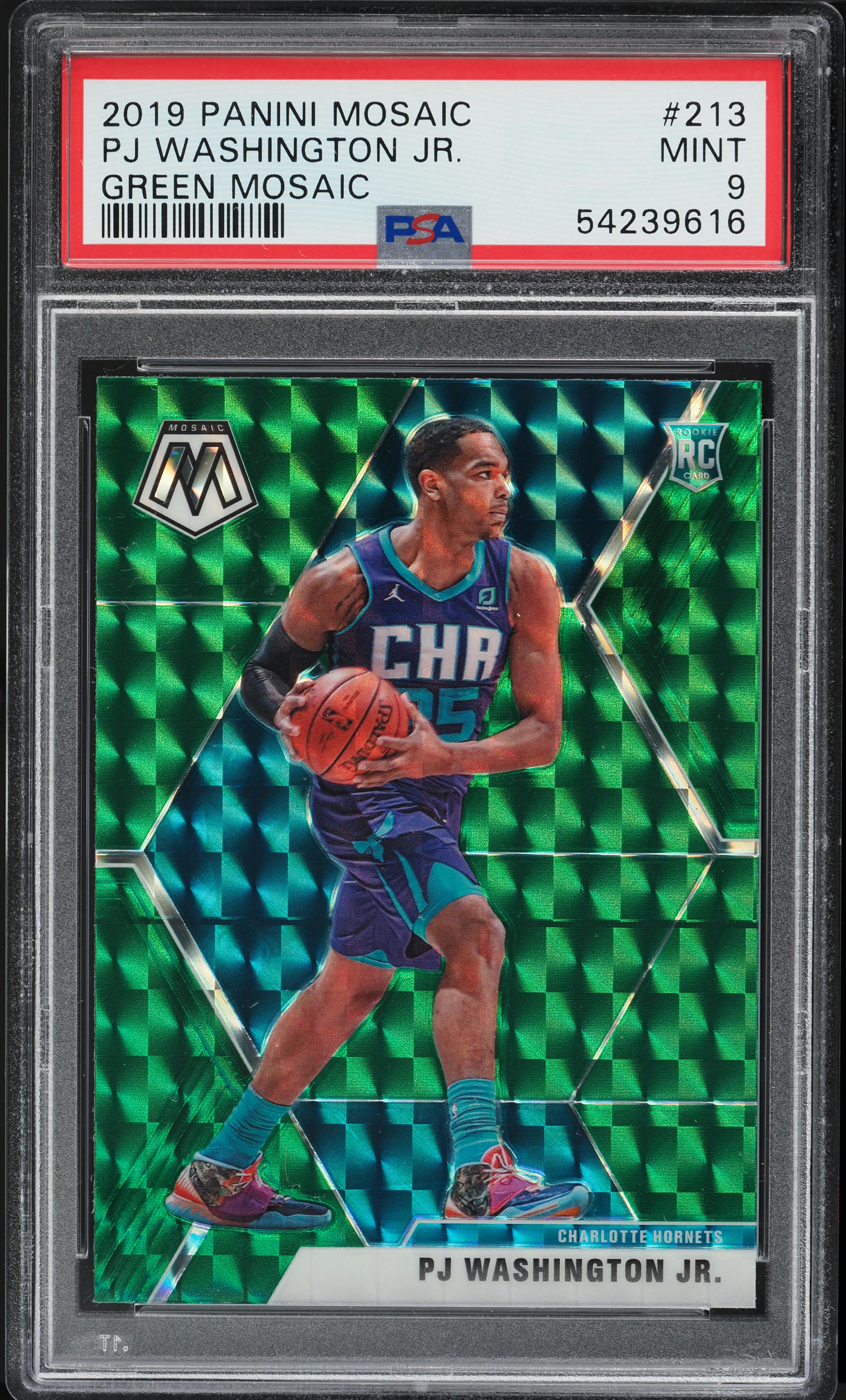 2019 Panini Mosaic Green PJ Washington Jr. ROOKIE #213 PSA 9 MINT